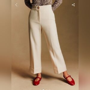 Sezane Damon Trousers Ecru NWT 34/2